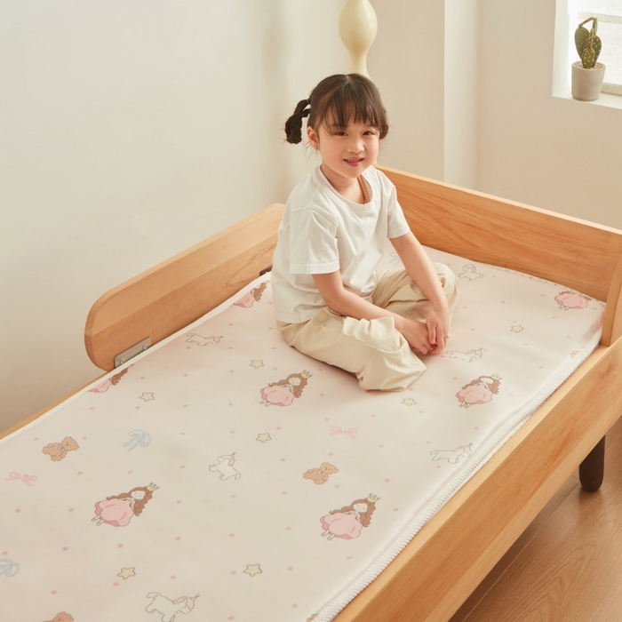 91家纺网 家纺一手货源 找家纺 艾佳宝贝 2025春夏A类多动能儿童双面床垫冰丝凉席 甜甜小公主