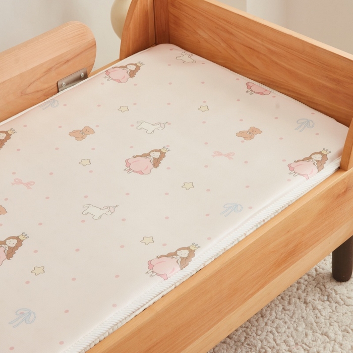 91家纺网 家纺一手货源 找家纺 艾佳宝贝 2025春夏A类多动能儿童双面床垫冰丝凉席 甜甜小公主