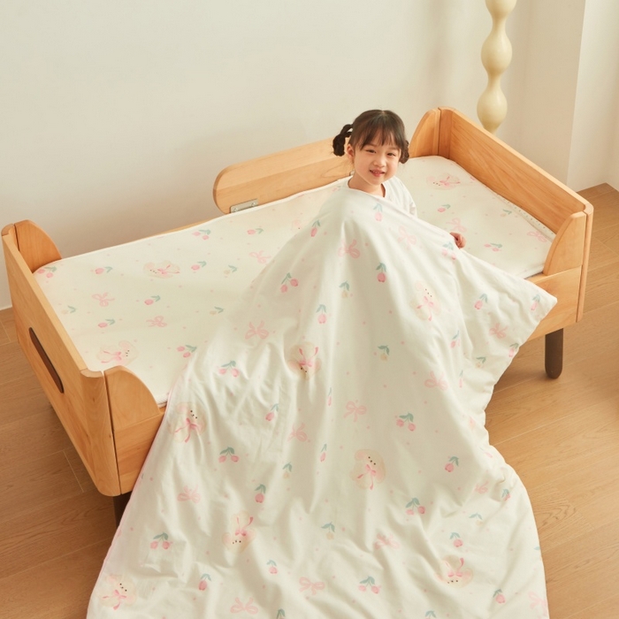 91家纺网 家纺一手货源 找家纺 艾佳宝贝 2025春夏A类多动能儿童双面床垫冰丝凉席 小香兔