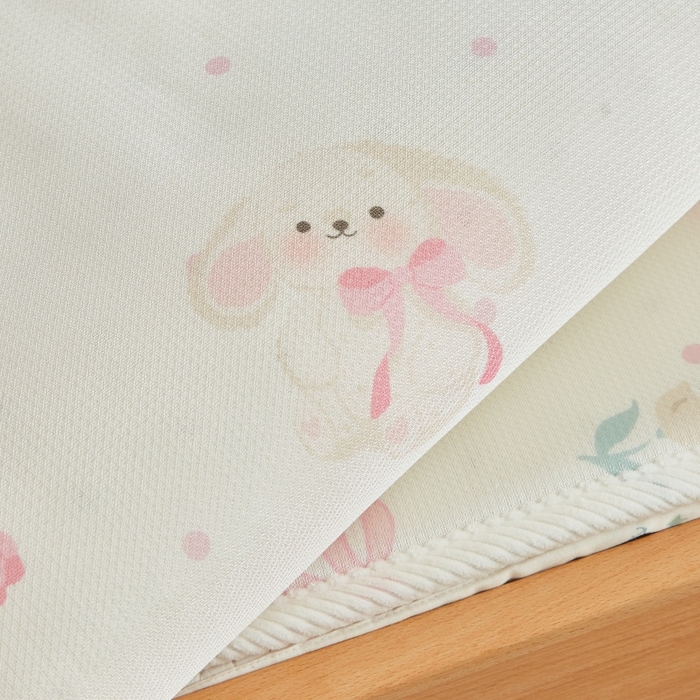 91家纺网 家纺一手货源 找家纺 艾佳宝贝 2025春夏A类多动能儿童双面床垫冰丝凉席 小香兔