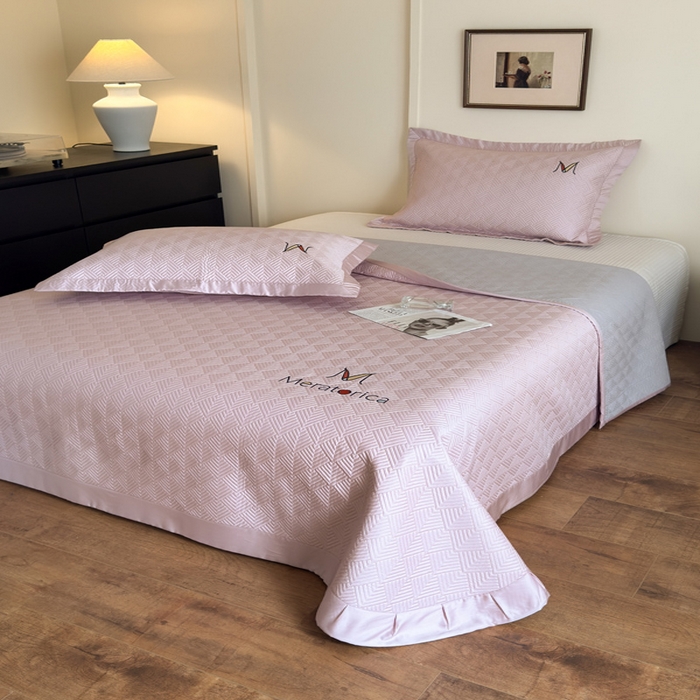 91家纺网 家纺一手货源 找家纺 云雀 2025新款60S兰精天丝床盖(M系列) M床盖-豆沙