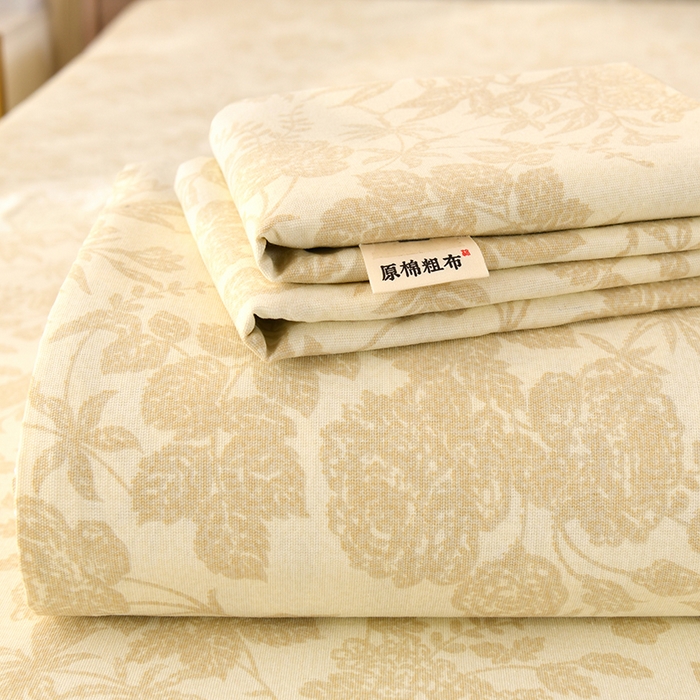 91家纺网 家纺一手货源 找家纺 牵依 2025新款工艺款老粗布床单系列三件套 芳华