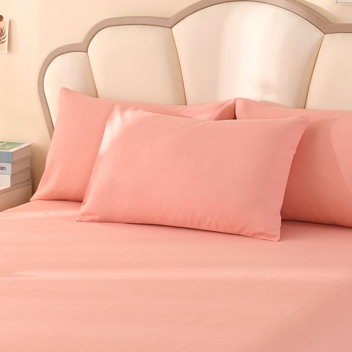 91家纺网 家纺一手货源 找家纺 牵依 2025新款工艺款老粗布床单系列三件套 粉诺