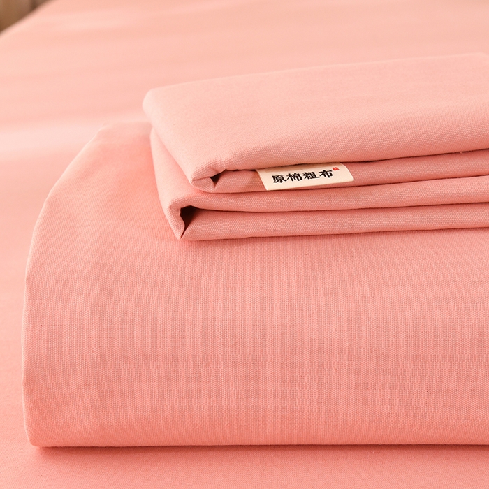 91家纺网 家纺一手货源 找家纺 牵依 2025新款工艺款老粗布床单系列三件套 粉诺