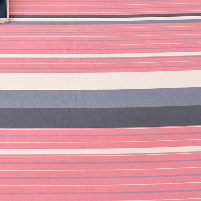 91家纺网 家纺一手货源 找家纺 牵依 2025新款工艺款老粗布床单系列三件套 粉色条纹