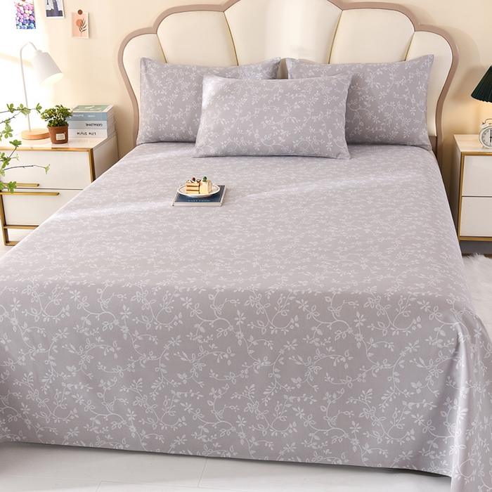 91家纺网 家纺一手货源 找家纺 牵依 2025新款工艺款老粗布床单系列三件套 花满庭