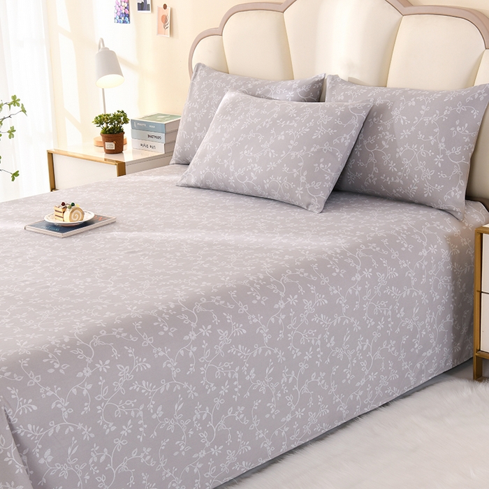 91家纺网 家纺一手货源 找家纺 牵依 2025新款工艺款老粗布床单系列三件套 花满庭