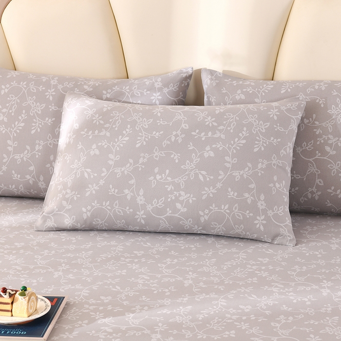 91家纺网 家纺一手货源 找家纺 牵依 2025新款工艺款老粗布床单系列三件套 花满庭