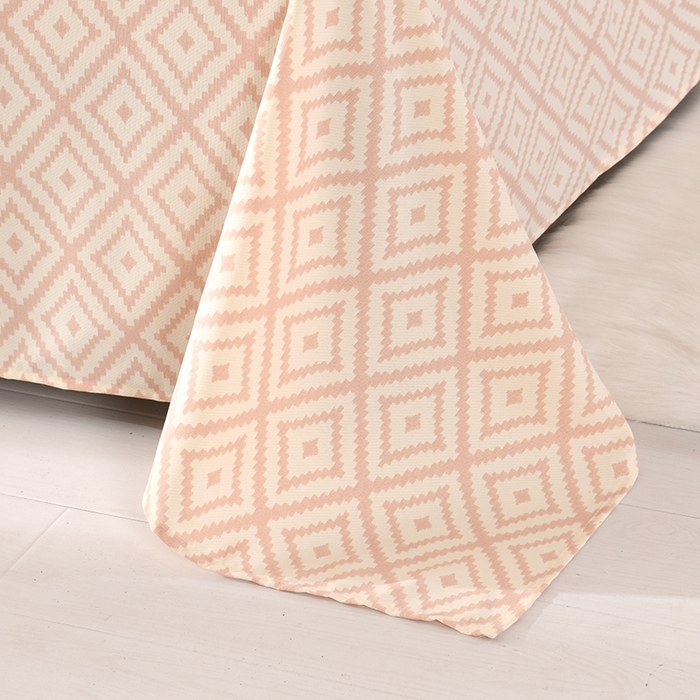 91家纺网 家纺一手货源 找家纺 牵依 2025新款工艺款老粗布床单系列三件套 凉宫