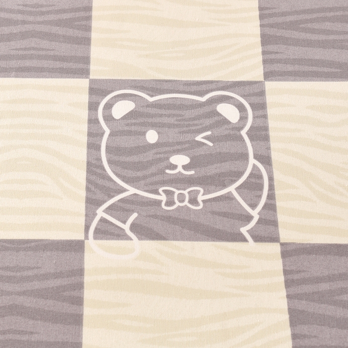 91家纺网 家纺一手货源 找家纺 牵依 2025新款工艺款老粗布床单系列三件套 莫兰迪熊