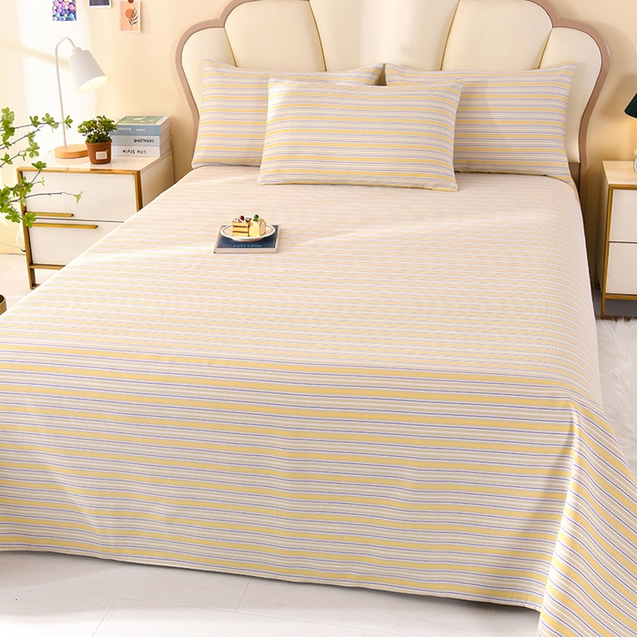 91家纺网 家纺一手货源 找家纺 牵依 2025新款工艺款老粗布床单系列三件套 沐森