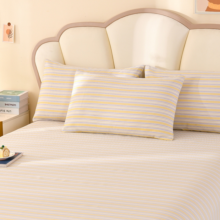 91家纺网 家纺一手货源 找家纺 牵依 2025新款工艺款老粗布床单系列三件套 沐森