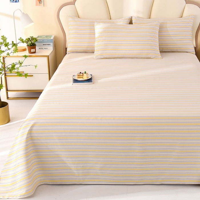 91家纺网 家纺一手货源 找家纺 牵依 2025新款工艺款老粗布床单系列三件套 沐森