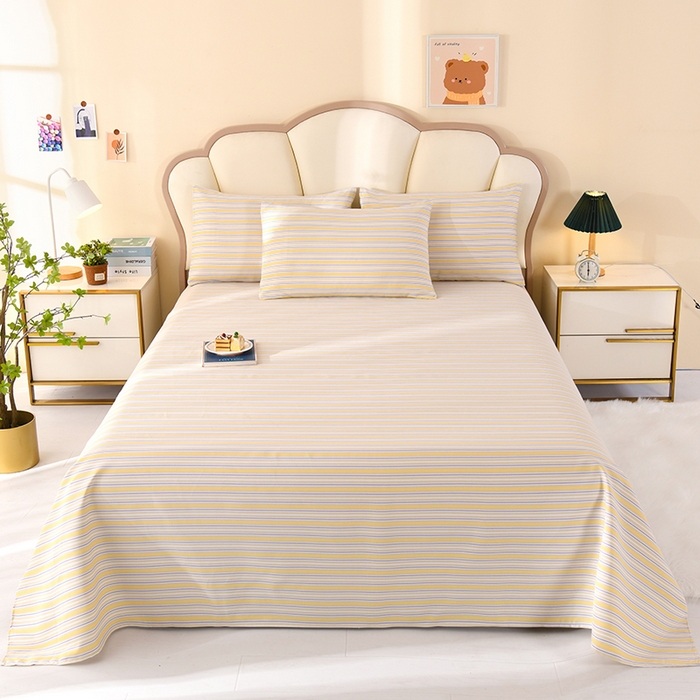 91家纺网 家纺一手货源 找家纺 牵依 2025新款工艺款老粗布床单系列三件套 沐森