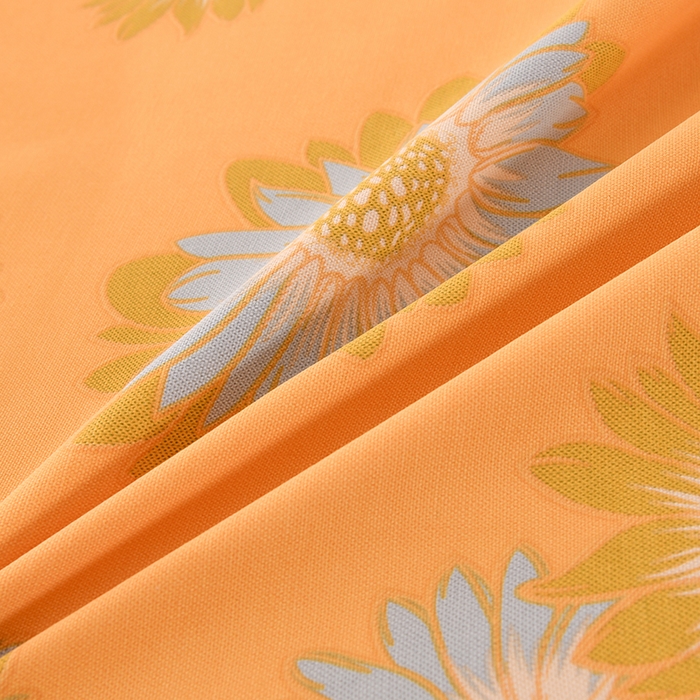 91家纺网 家纺一手货源 找家纺 牵依 2025新款工艺款老粗布床单系列三件套 向阳花