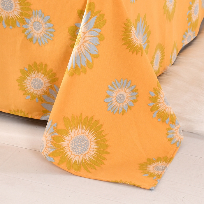 91家纺网 家纺一手货源 找家纺 牵依 2025新款工艺款老粗布床单系列三件套 向阳花