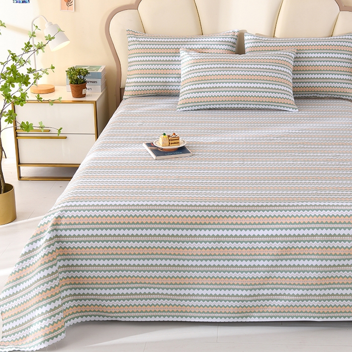 91家纺网 家纺一手货源 找家纺 牵依 2025新款工艺款老粗布床单系列三件套 约定