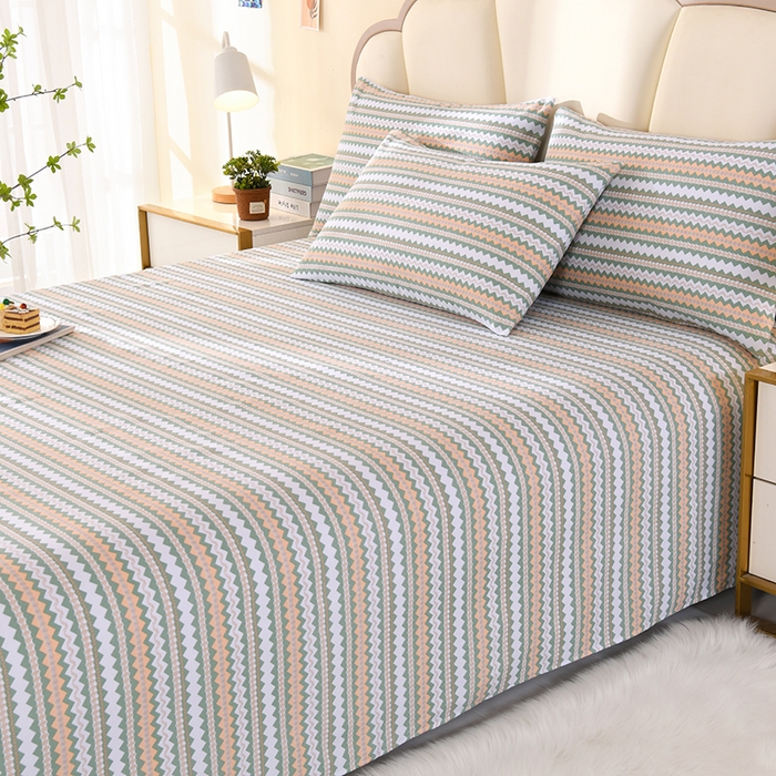 91家纺网 家纺一手货源 找家纺 牵依 2025新款工艺款老粗布床单系列三件套 约定