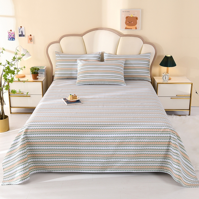 91家纺网 家纺一手货源 找家纺 牵依 2025新款工艺款老粗布床单系列三件套 约定