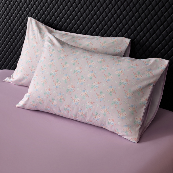 91家纺网 家纺一手货源 找家纺 丽卡家纺 2025新款数码印花有氧双层纱四件套 诺言