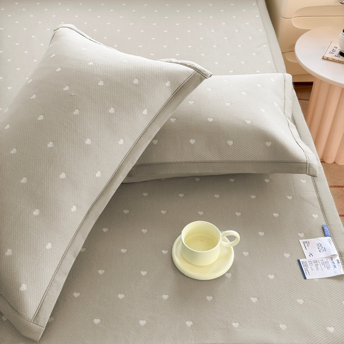 91家纺网 家纺一手货源 找家纺 凉百百 2025新款3D豆豆凉席系列-繁心 繁心-香槟