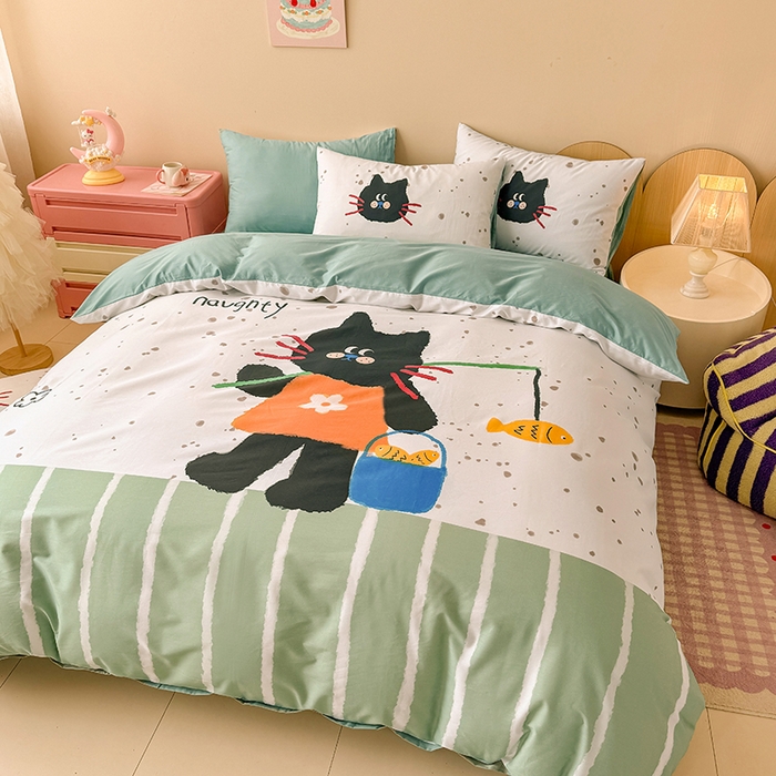 91家纺网 家纺一手货源 找家纺 （总）玉元坊 2025新款全棉纯棉数码印花卡通床单床笠床裙四件套三件套