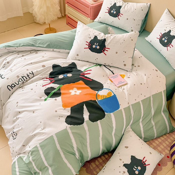 91家纺网 家纺一手货源 找家纺 （总）玉元坊 2025新款全棉纯棉数码印花卡通床单床笠床裙四件套三件套