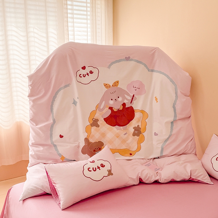 91家纺网 家纺一手货源 找家纺 玉元坊 2025新款全棉纯棉数码印花卡通床单床笠床裙四件套三件套 蛋糕公主