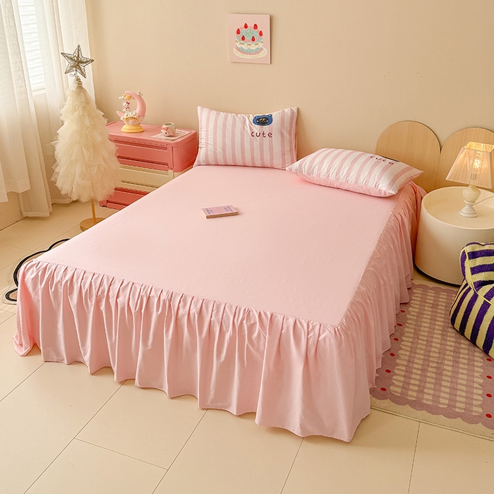 91家纺网 家纺一手货源 找家纺 玉元坊 2025新款全棉纯棉数码印花卡通床单床笠床裙四件套三件套 小黑猫