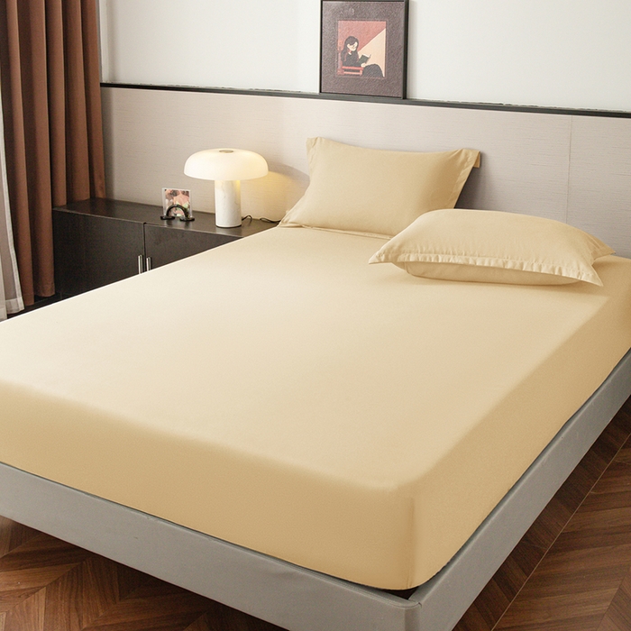 91家纺网 家纺一手货源 找家纺 2025外贸跨境电商亚马逊速卖通单床笠三件套欧美尺寸多多跨境平台TEMU希音虾皮 米黄