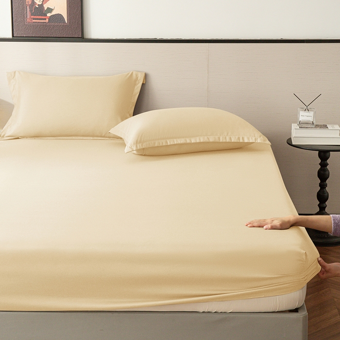 91家纺网 家纺一手货源 找家纺 2025外贸跨境电商亚马逊速卖通单床笠三件套欧美尺寸多多跨境平台TEMU希音虾皮 米黄