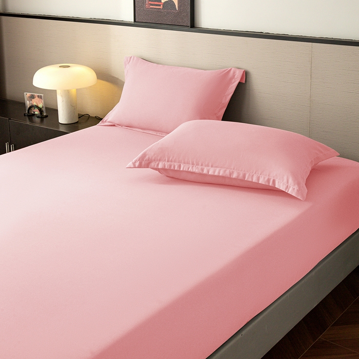 91家纺网 家纺一手货源 找家纺 2025外贸跨境电商亚马逊速卖通单床笠三件套欧美尺寸多多跨境平台TEMU希音虾皮 浅粉