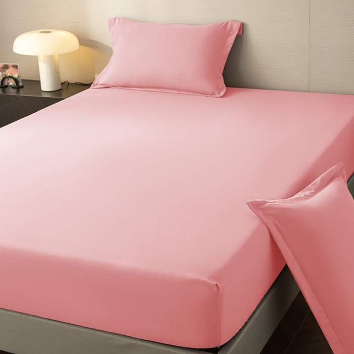 91家纺网 家纺一手货源 找家纺 2025外贸跨境电商亚马逊速卖通单床笠三件套欧美尺寸多多跨境平台TEMU希音虾皮 浅粉