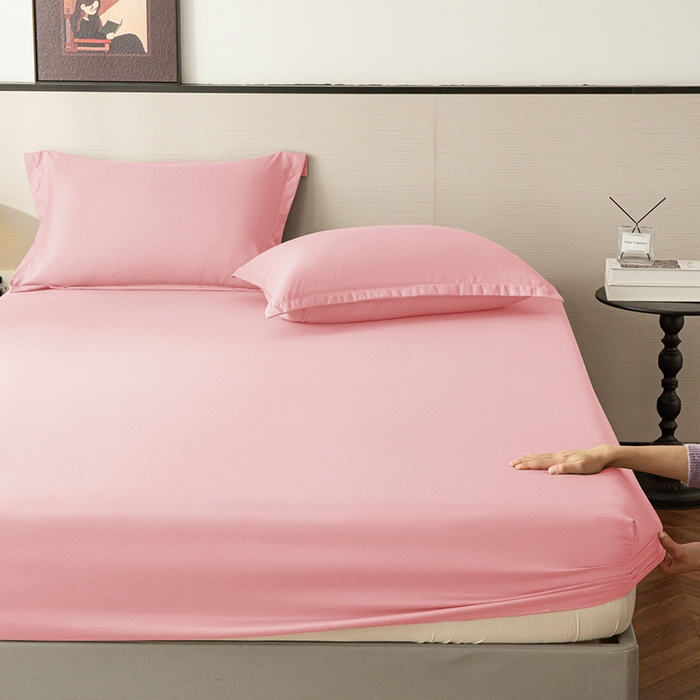 91家纺网 家纺一手货源 找家纺 2025外贸跨境电商亚马逊速卖通单床笠三件套欧美尺寸多多跨境平台TEMU希音虾皮 浅粉