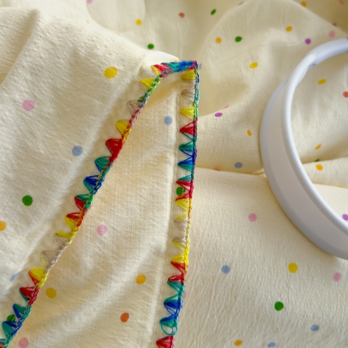 91家纺网 家纺一手货源 找家纺 初念 2025新款云感双层纱抗菌贝壳边夏被被子被芯【提供买家秀】 贝壳边-波点世界