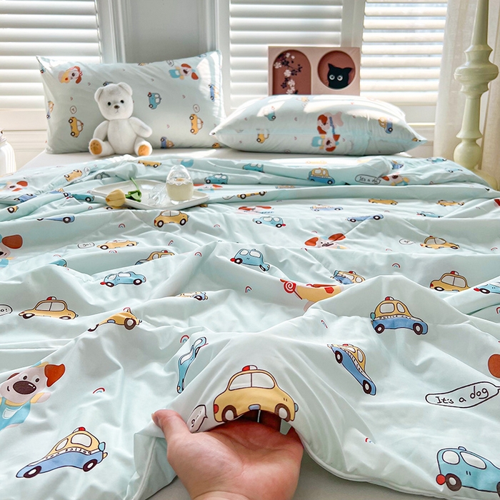 91家纺网 家纺一手货源 找家纺 （总）好梦来家纺（原锦茂家纺） 2025年新款A类数码印花纯色夏凉被凉感丝数夏被冰淇淋夏被空调被西瓜被真丝天丝