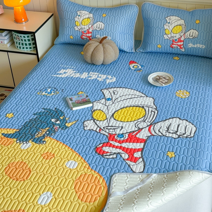 91家纺网 家纺一手货源 找家纺 金爱家 2025新款奥特曼乳胶凉席席子 乳胶-奥特曼之光