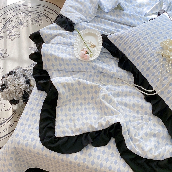 91家纺网 家纺一手货源 找家纺 （总）老k 2025新款水洗棉花边夏被夏凉被空调被