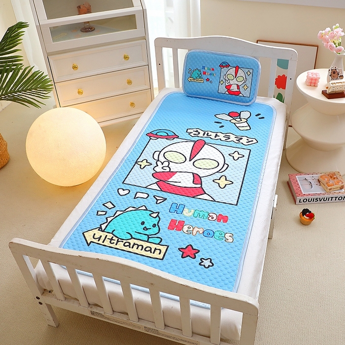 91家纺网 家纺一手货源 找家纺 八零年代  2025新款3D凉豆豆大版卡通儿童凉席夏被三件套冰豆豆凉席 凉豆豆凹凸曼