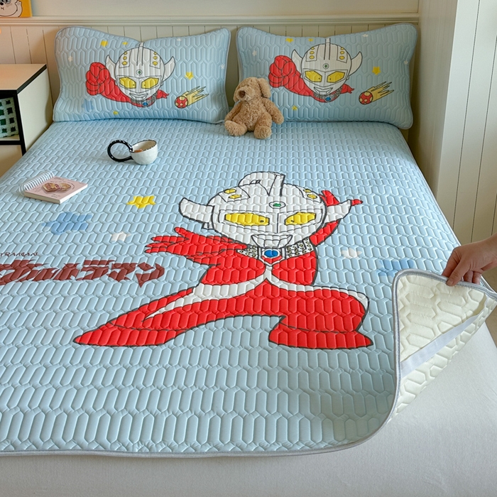 91家纺网 家纺一手货源 找家纺 金爱家 2025新款奥特曼乳胶凉席席子 乳胶-超级英雄