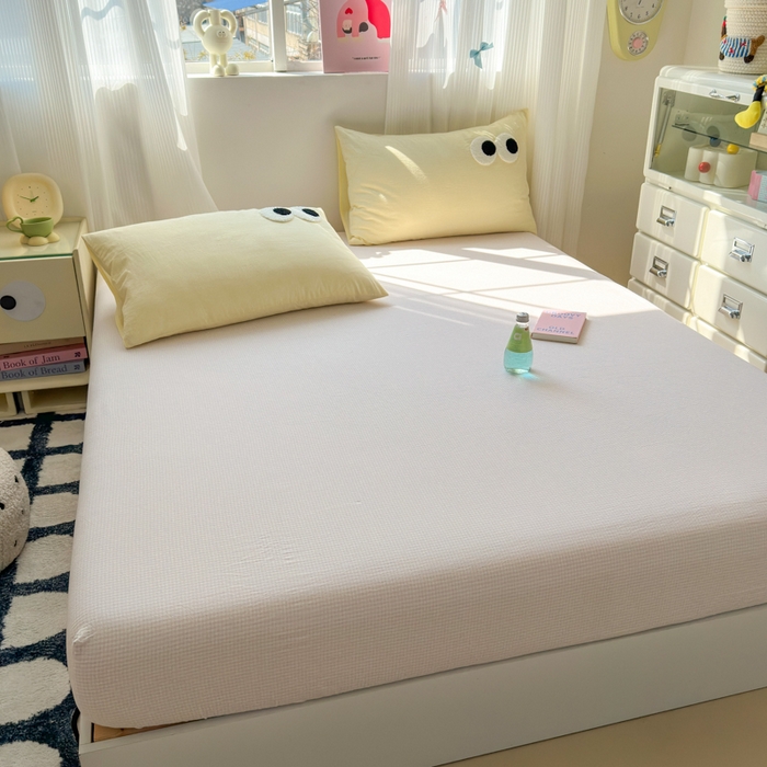 91家纺网 家纺一手货源 找家纺 丽涵家纺 丽涵新品 全棉色织水洗棉单品床笠-床笠三件套 紫小格