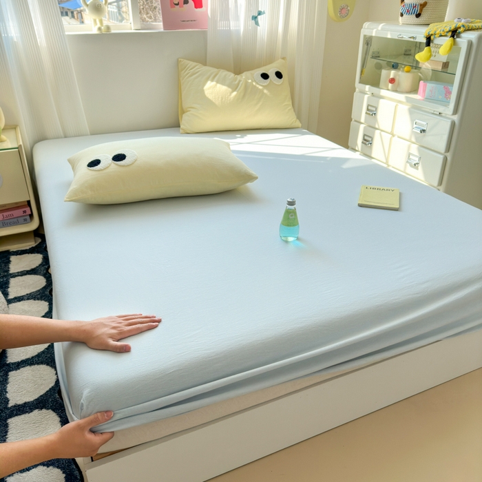 91家纺网 家纺一手货源 找家纺 丽涵家纺 丽涵新品 全棉色织水洗棉单品床笠-床笠三件套 绮梦兰