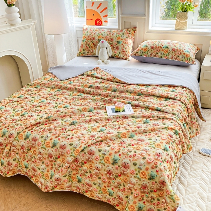 91家纺网 家纺一手货源 找家纺 （总）益多眠 2025新款5D印花凉感丝浮雕立体夏被