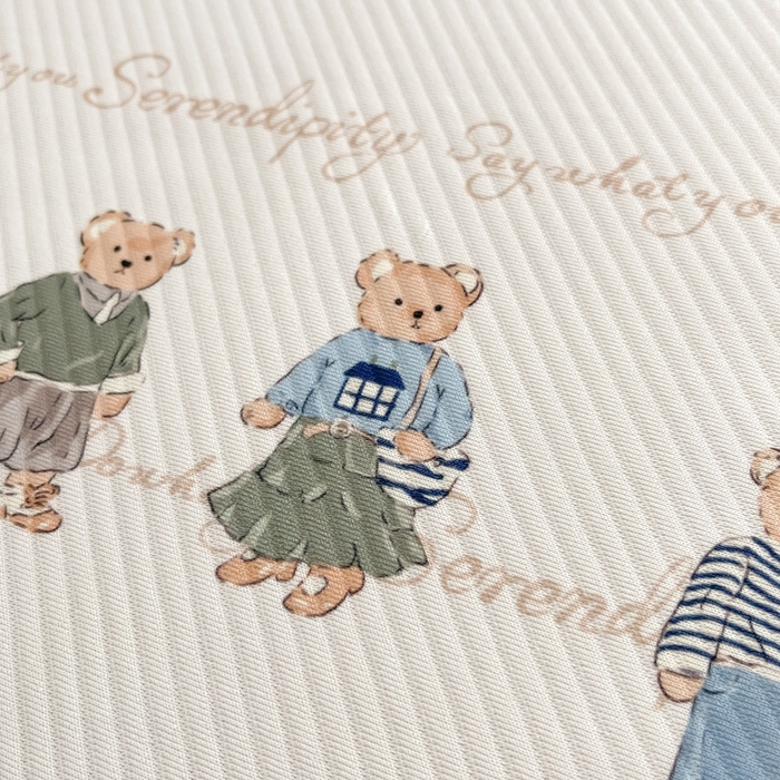 91家纺网 家纺一手货源 找家纺 星座家纺 2025新款复合提花凉感丝凉席三件套床笠款 萌熊印象-床笠款