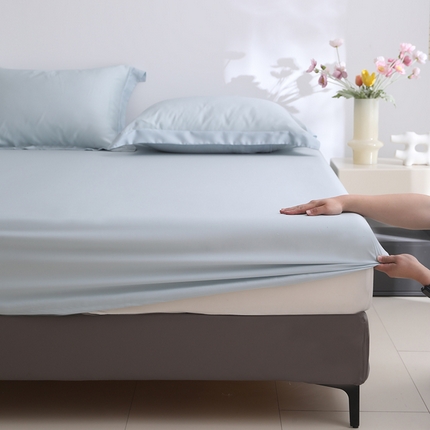 91家纺网 家纺一手货源 找家纺 （总）寝柔2025春夏新款50S纯色天丝床笠单件席梦思床垫棕垫保护套凉感（有质检报告）