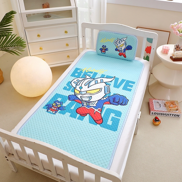 91家纺网 家纺一手货源 找家纺 八零年代  2025新款3D凉豆豆大版卡通儿童凉席夏被三件套冰豆豆凉席 凉豆豆赛 罗