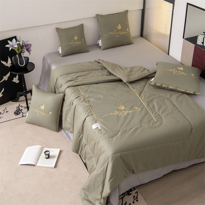 91家纺网 家纺一手货源 找家纺 照世家纺 2025新款柔软透气全棉抱枕被-蝶影（控价不低于40*40的69，45*45的89，50*50的109，55*55的139，60*60的189）蝶影-灰