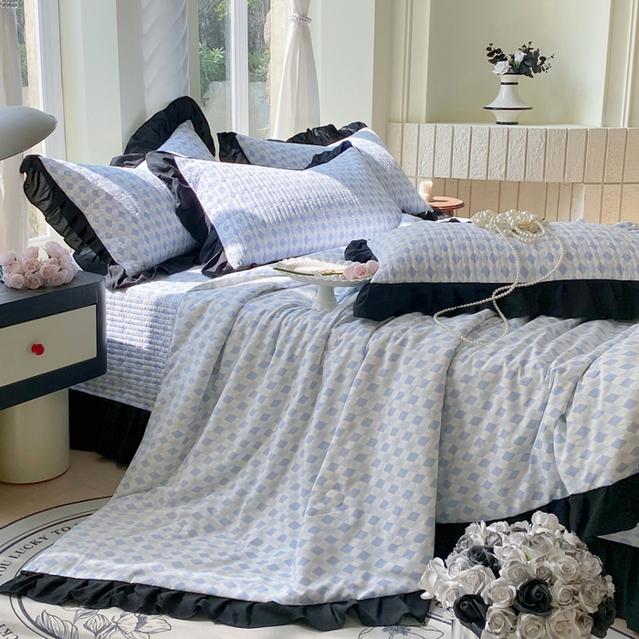 91家纺网 家纺一手货源 找家纺 （总）老k 2025新款水洗棉花边夏被夏凉被空调被