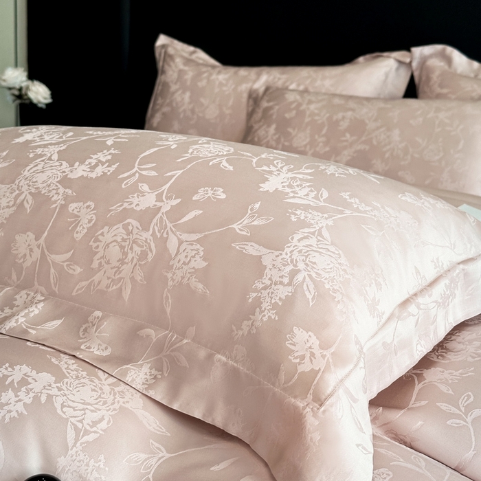 91家纺网 家纺一手货源 找家纺 （总） 慕晨 2025新款莱赛尔提花四件套高级简奢款天丝4件套直播热款