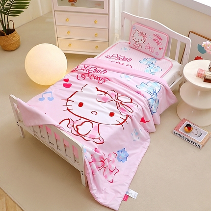 91家纺网 家纺一手货源 找家纺 （总）2025新款3D凉豆豆大版三丽鸥正版授权儿童凉席夏被三件套